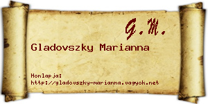 Gladovszky Marianna névjegykártya